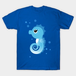 Kawaii Animal Illustration with a cute Seahorse for Kids T-Shirt